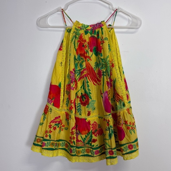 Farm Rio Delicate Fruit Garden Blouse Womens Large Yellow Multi NWT $148 - Picture 3 of 14